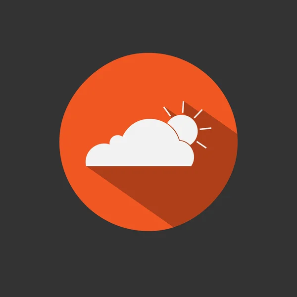 Zon achter wolk pictogram. — Stockvector