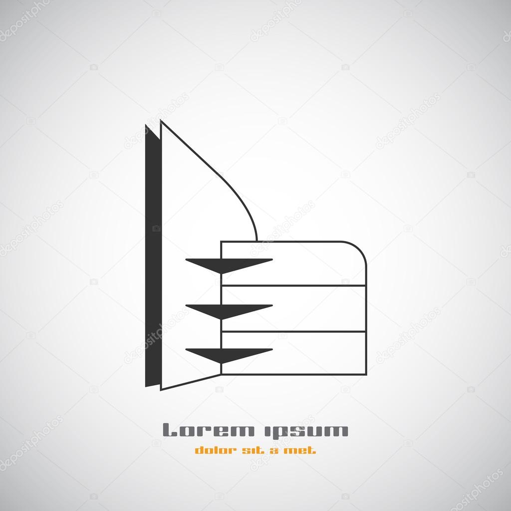 Abstract building silhouette. Real estate house logo design template icon. Modern graphic concept element company style