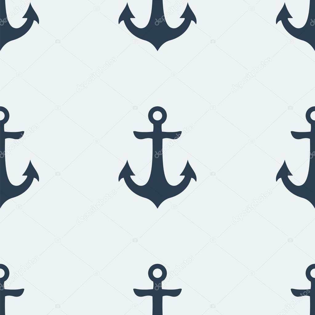 Nautical blue metal anchors