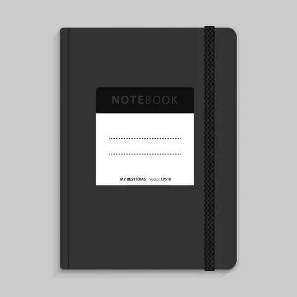 Gumiszalaggal notebook — Stock Vector