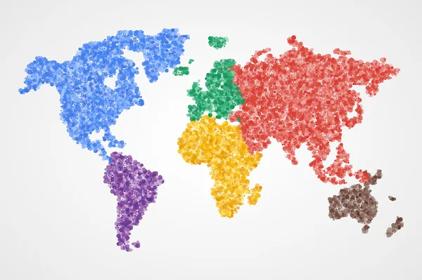 Carte du monde coloré — Image vectorielle