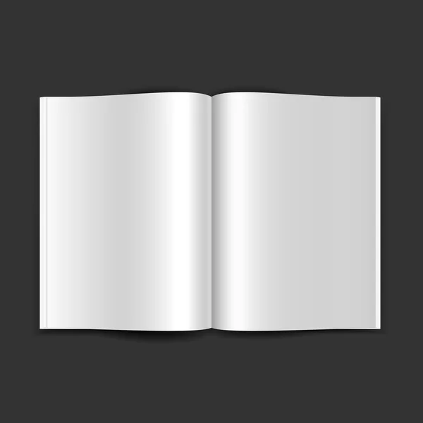 Open magazine double-page spread with blank pages. — Stock Photo, Image