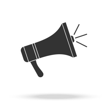 Megafon simgesi. Hoparlör izole. Vektör