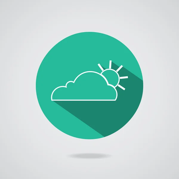 Vector abstract cloud icon. Teal button — Stock Vector