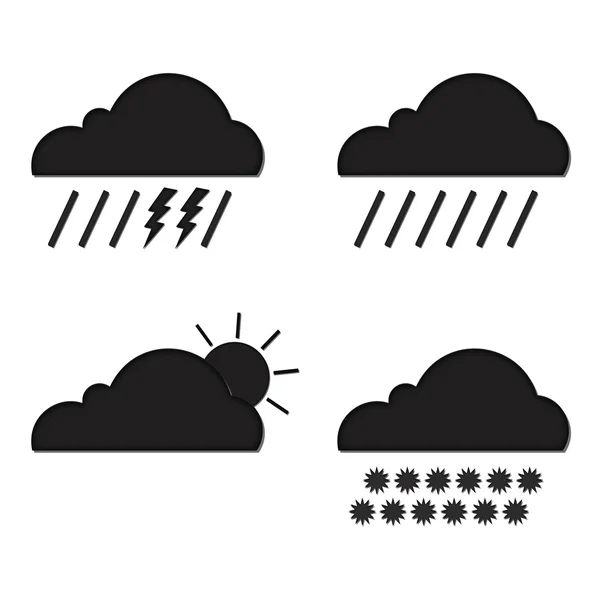 Wolken sammeln. Wettersymbole gesetzt. Webelemente. Vektor — Stockvektor