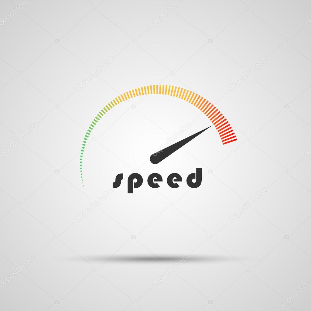 Speedometer icon. Logo company. Internet speed indicator. Vector illustration