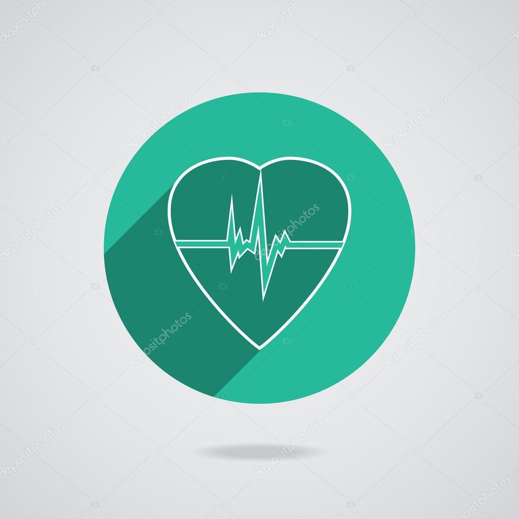Defibrillator white heart icon isolated on green background. Vector illustration EPS10
