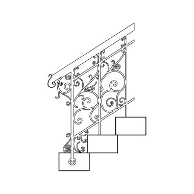 Black forged metal railings