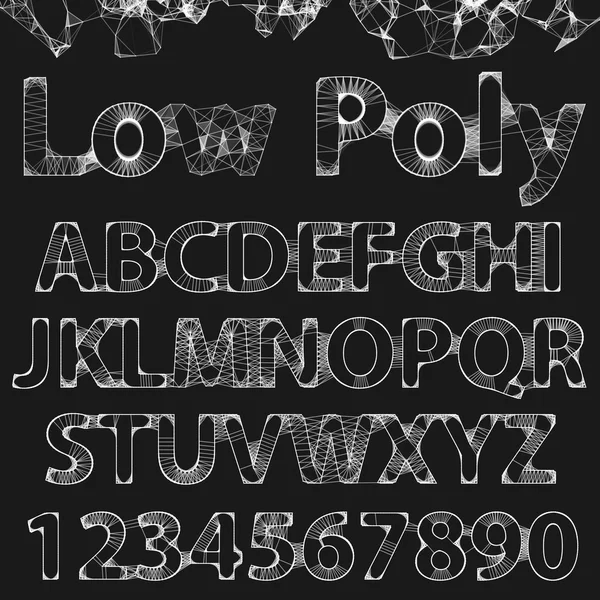 Lowpoly Outline Font — 스톡 벡터