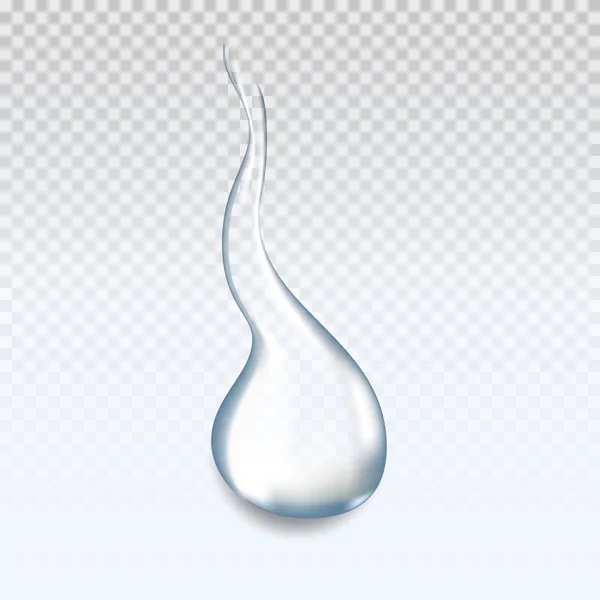 Gota de agua pura y transparente realista — Vector de stock