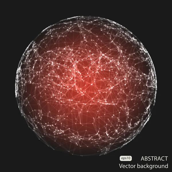 Abstract mesh red spheres — Wektor stockowy