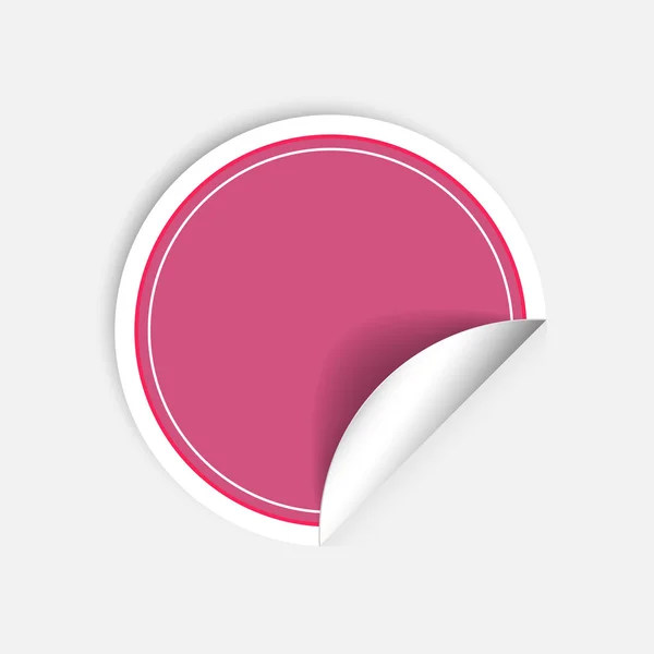Adesivos redondos cor-de-rosa com borda enrolada — Vetor de Stock
