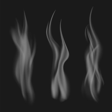 Narin beyaz sigara dumanı dalgaları