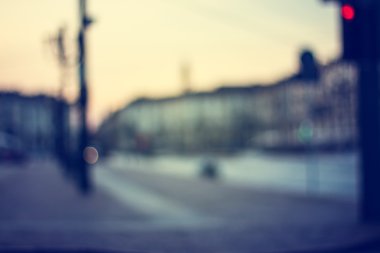 Mevsimlik ışıkları günbatımı sokak