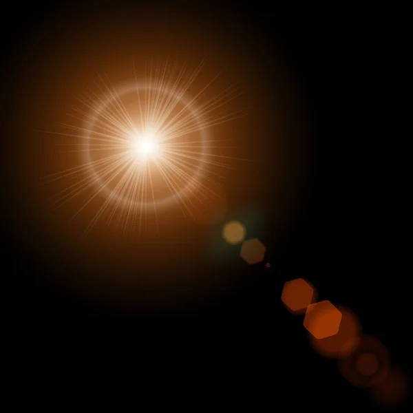 Καλοκαιρινό ήλιο με ρεαλιστική φώτα — Διανυσματικό Αρχείο