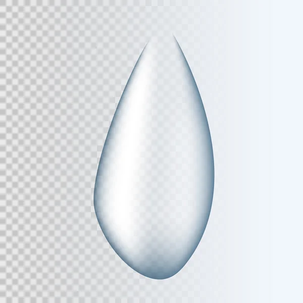 Gota de agua transparente pura realista — Vector de stock