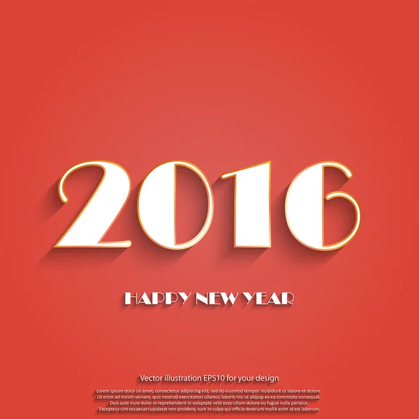 Happy new year 2016 creative greeting card design. Vector — Stock Vector
