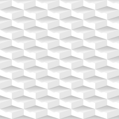 3D geometrik Dikişsiz desen beyaz