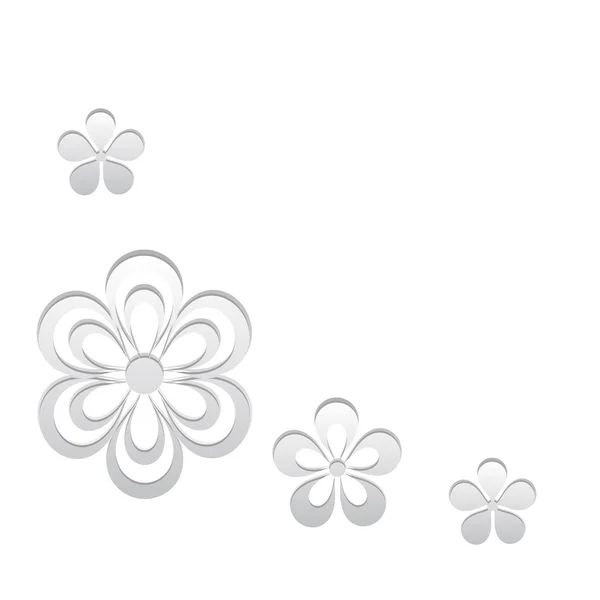 Fondo floral blanco — Vector de stock