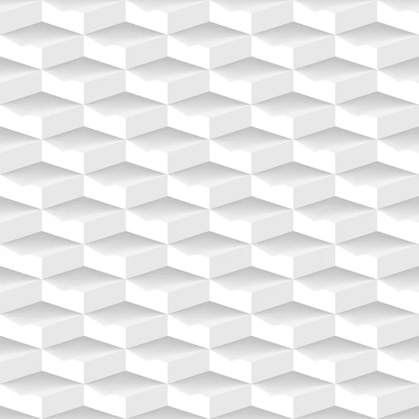 White 3d geometric seamless pattern — Stock Vector