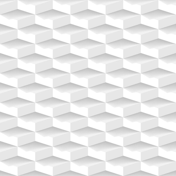 White 3d geometric seamless pattern