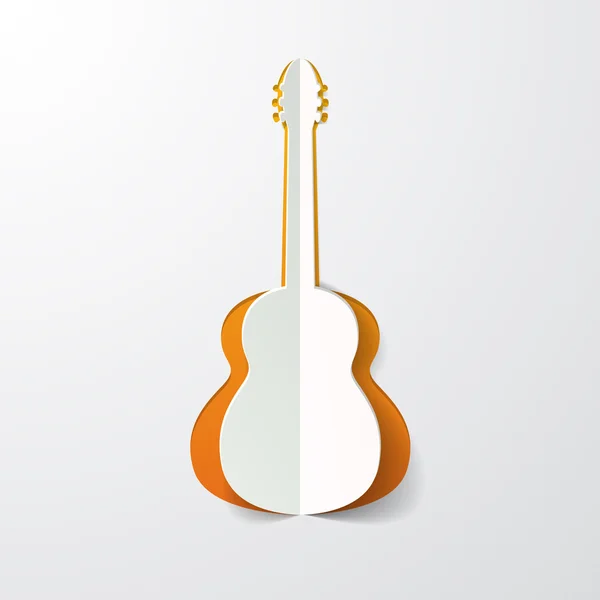 Gitaar in papier gesneden — Stockvector