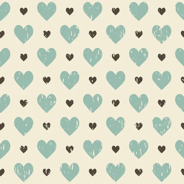 Retro seamless pattern with hearts — Stock Vector