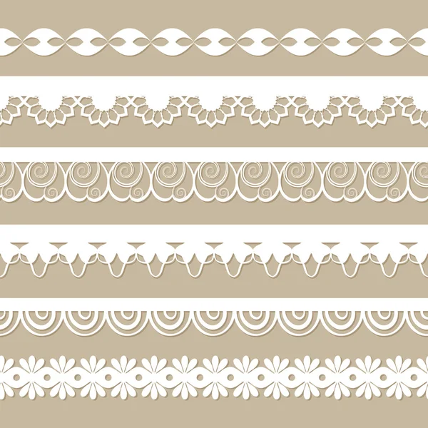 Ensemble de lacets en papier sur fond beige — Image vectorielle