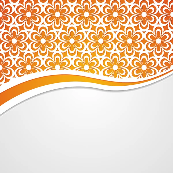 Fond floral orange et blanc — Image vectorielle