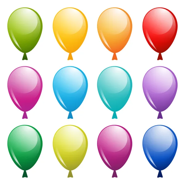 Set of bright balloons — Stock Vector