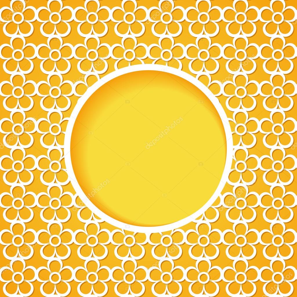 Yellow floral background with a frame