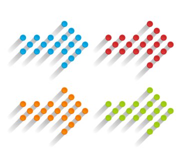 Ok simgesi 4 renklerde