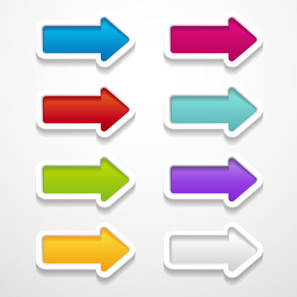Set of arrow buttons — Stock Vector
