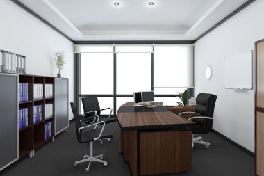 bir ofisin 3D iç işleme