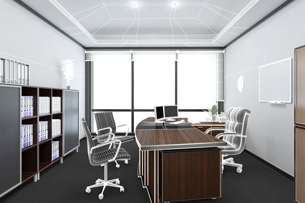 3D Interior rendering of an office — Stock Photo, Image