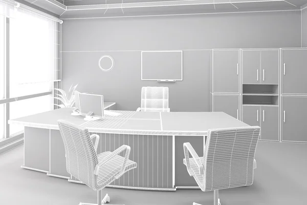 3D Interior rendering of an office — Stock Photo, Image