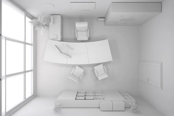 3D Interior rendering of an office — Stock Photo, Image