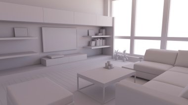 malzemeler olmadan yemek odası iç render