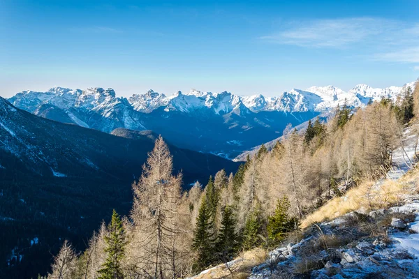Dolomites during early winter with some snow — Stock Photo, Image