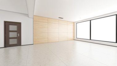 Dokular ile boş bir odanın iç işleme