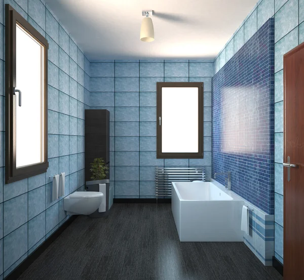 Bir banyo mobilyaları ile 3D iç işleme — Stok fotoğraf