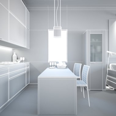 3D iç işleme dokular olmadan küçük bir çatı