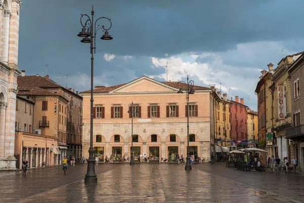 Main plaza in the downtown of Ferrara city — Stock Photo, Image