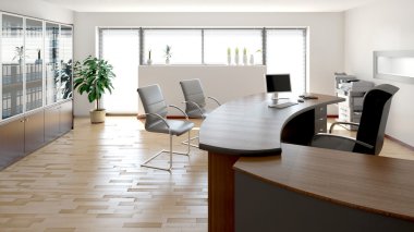 3D iç işleme modern bir ofis