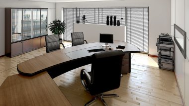 3D iç işleme modern bir ofis