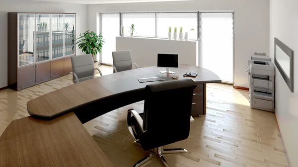 3D-Innenausstattung eines modernen Büros — Stockfoto