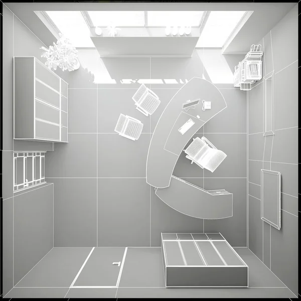 3D interieur weergave van een moderne kantoor — Stockfoto