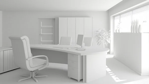 Vykreslování 3D interiéru moderní kanceláře — Stock fotografie