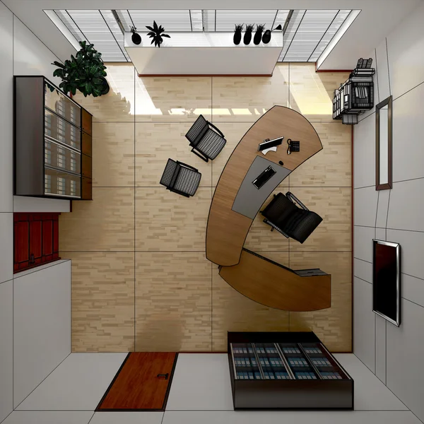 Rendering interno 3D di un ufficio moderno — Foto Stock