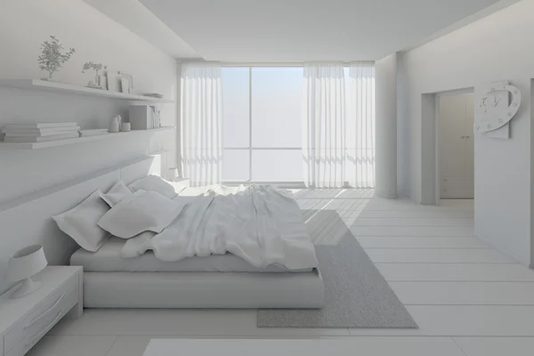 Render interior 3D dari kamar tidur modern — Stok Foto